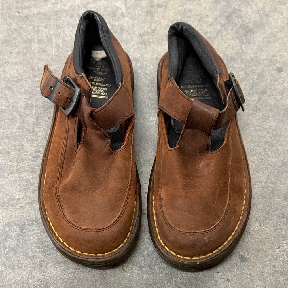 Dr. Martens Rare Vintage Brown Leather Buckle Loafers